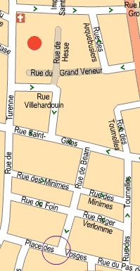 Plan du parc de la place des Vosges