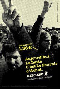 Affiche Leclerc genre \"militant\"