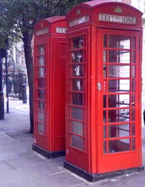 Cabines téléphoniques à Londres