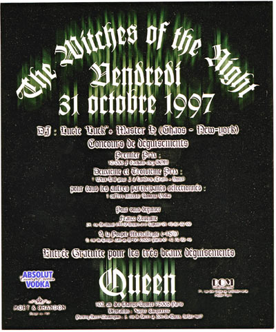 Halloween au Queen en 1997