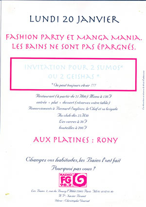 Soirée Manga aux Bains en 1997