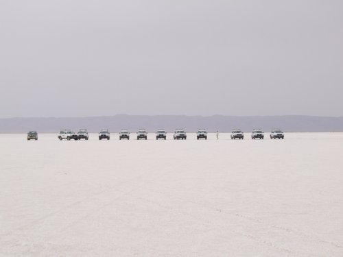 Les 4X4 sur le lac salé