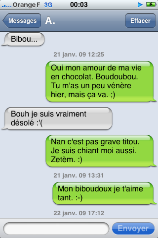 Une grave engueulade par sms&nbsp;!! :)