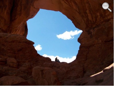 Arches National Park - Moi dans le trou de la Double Arch