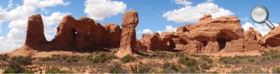 Arches National Park - Panorama avec la Double Arch
