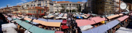 Vue panoramique du marché du vieux Nice