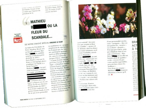 Extrait Paris Match - Mathieu B. ou la peur du scandale