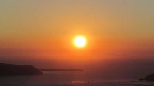 Soleil couchant à Imerovigli - Santorin