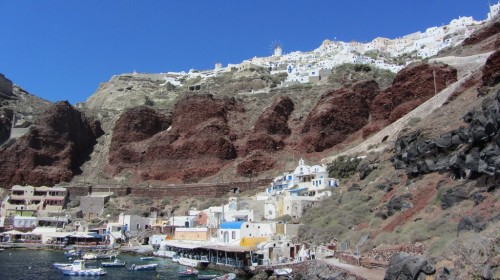 Vue du port d'Oia - Santorin