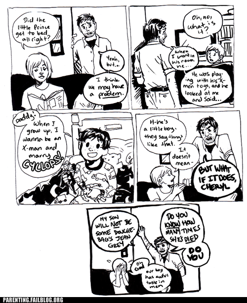 Oh God our boy has awful taste in men!