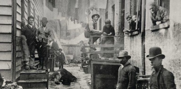 "Bandit's Roost, 1890, New York City." Photograph by Jacob Riis, featured in his book How the Other Half Lives (1890)