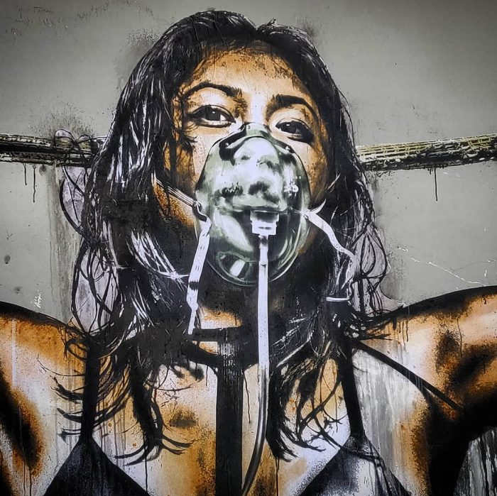 œuvre d'Eddie Colla dans la rue du Croissant, Paris.