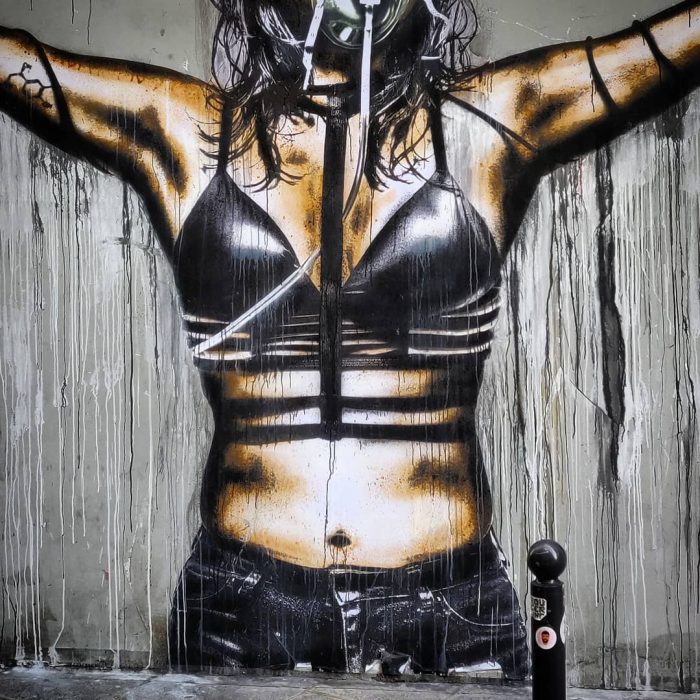 œuvre d'Eddie Colla dans la rue du Croissant, Paris.