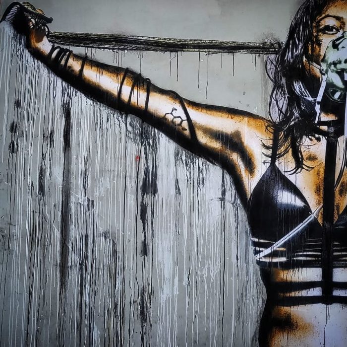 œuvre d'Eddie Colla dans la rue du Croissant, Paris.